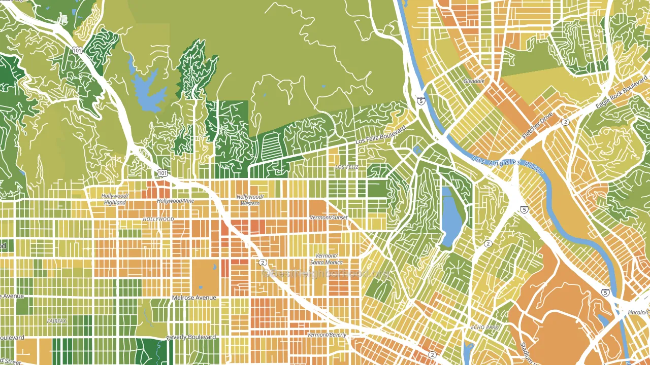 90027, CA block-group voter-turnout map