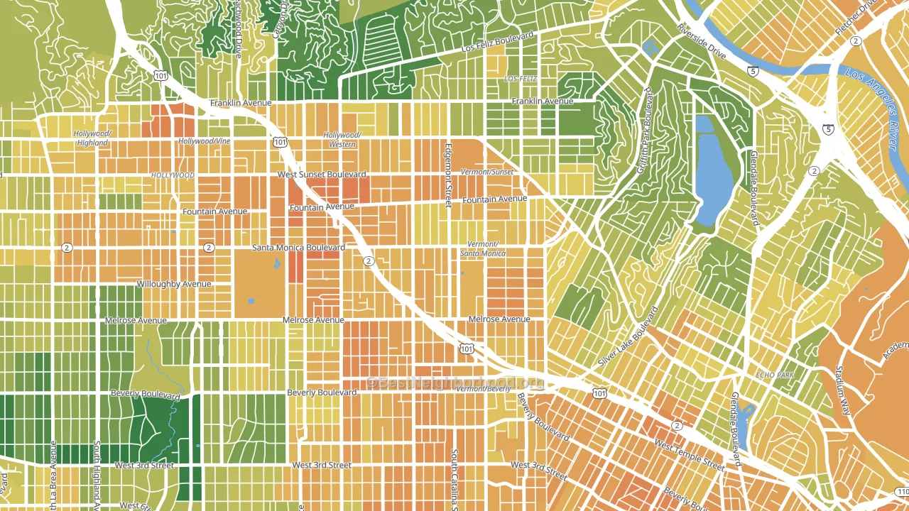 90029, CA block-group voter-turnout map
