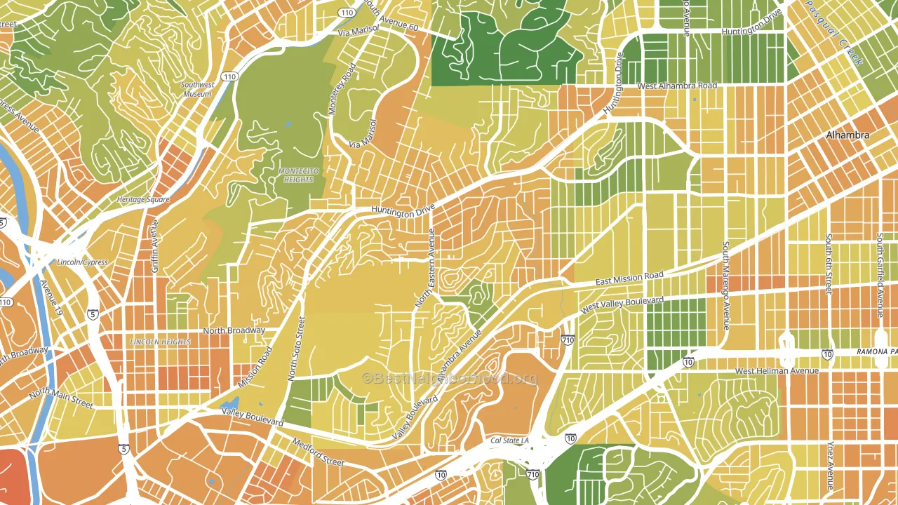 90032, CA block-group voter-turnout map