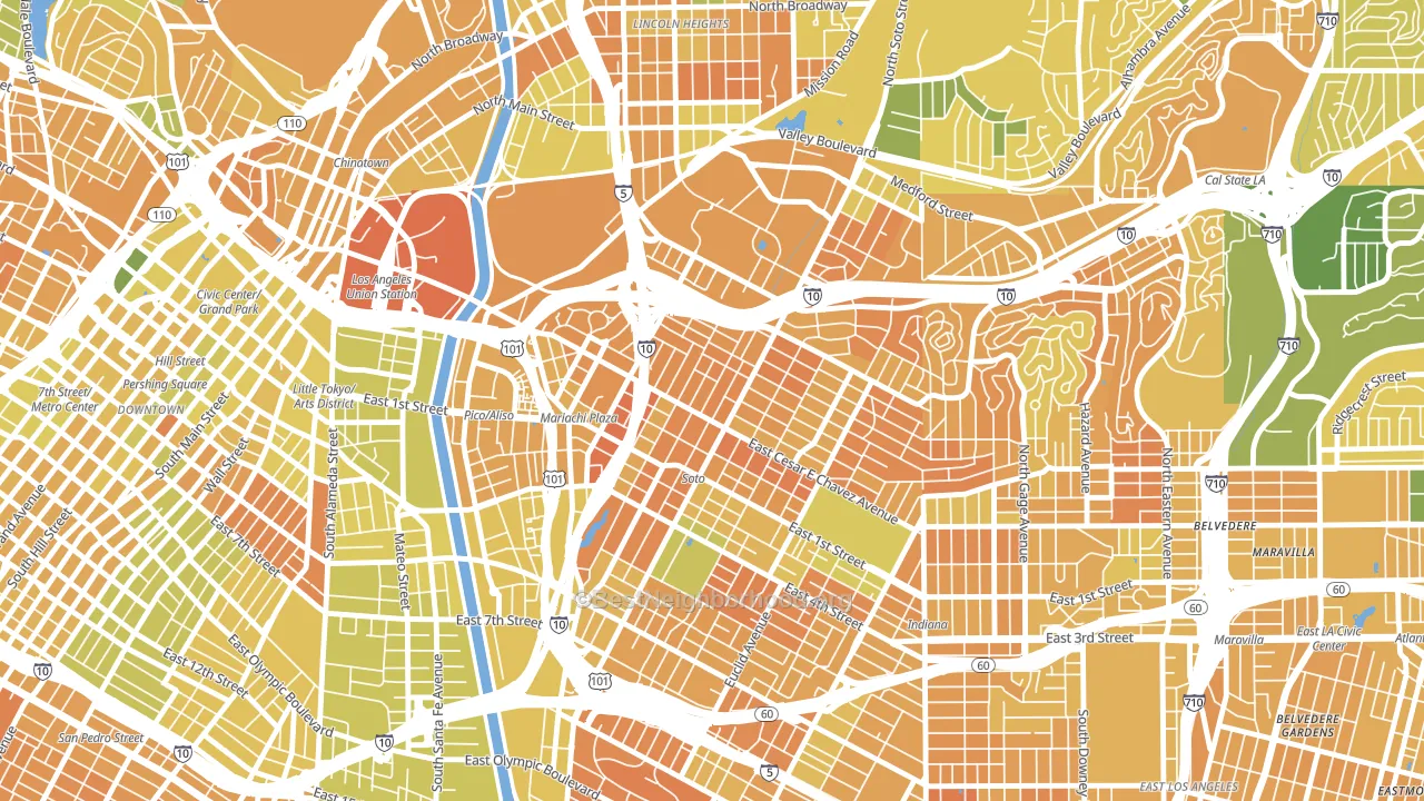 90033, CA block-group voter-turnout map