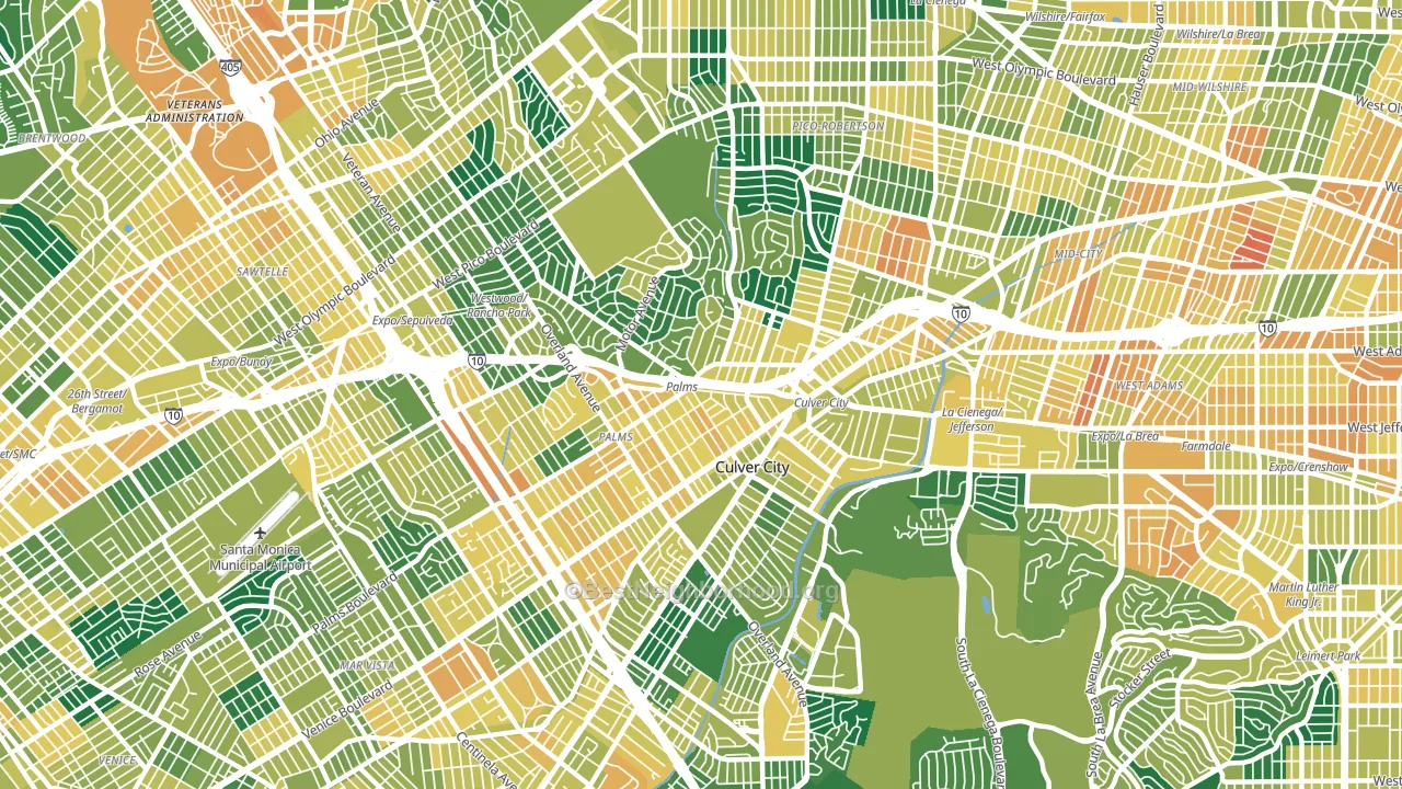 90034, CA block-group voter-turnout map
