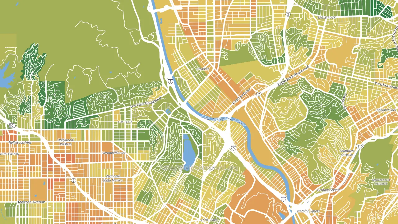 90039, CA block-group voter-turnout map
