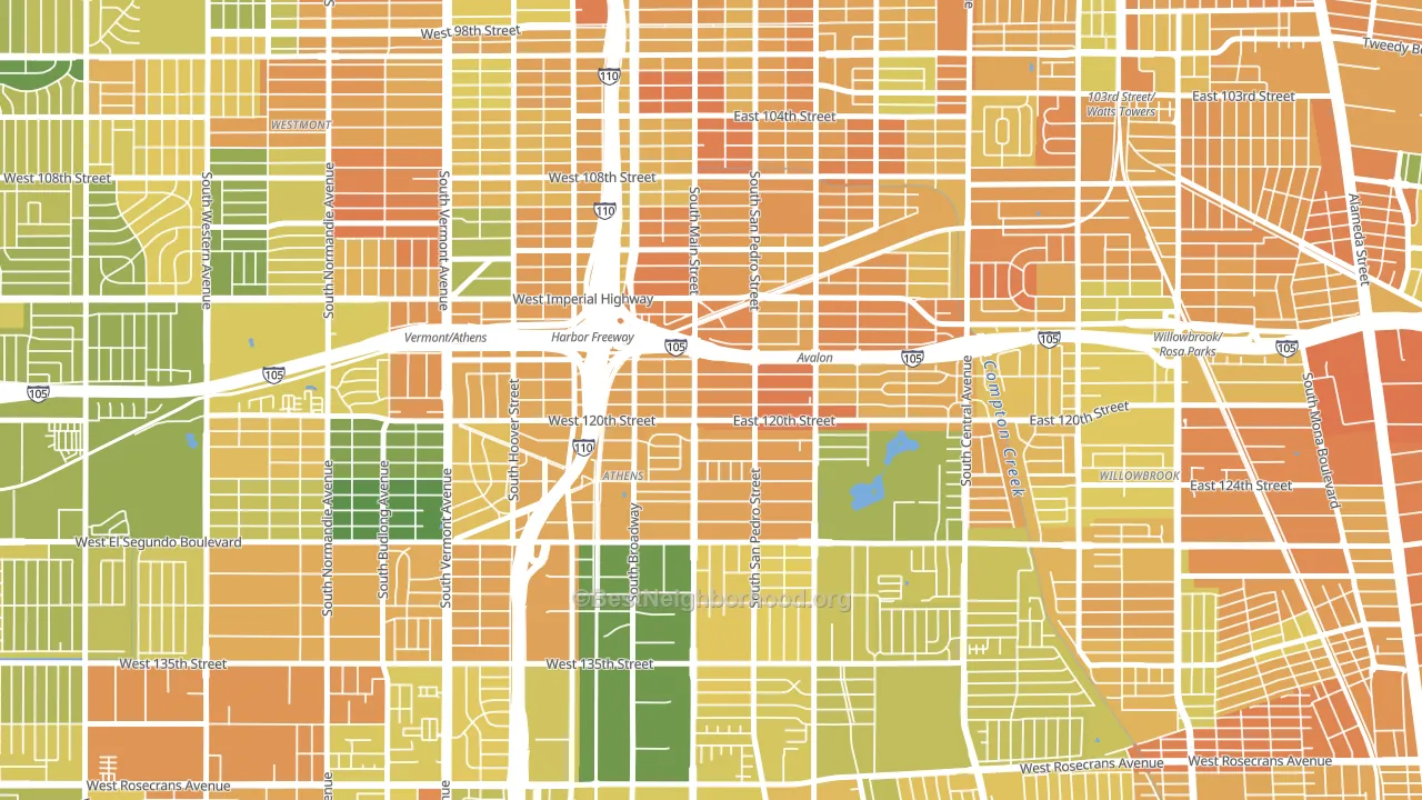 90061, CA block-group voter-turnout map