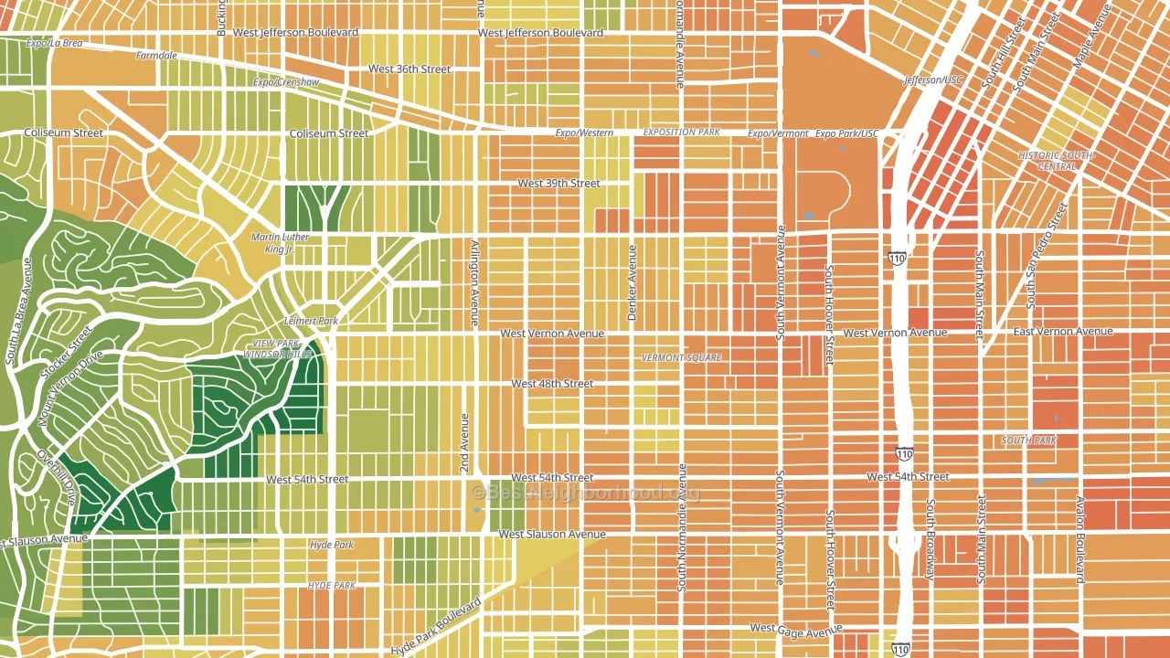 90062, CA block-group voter-turnout map
