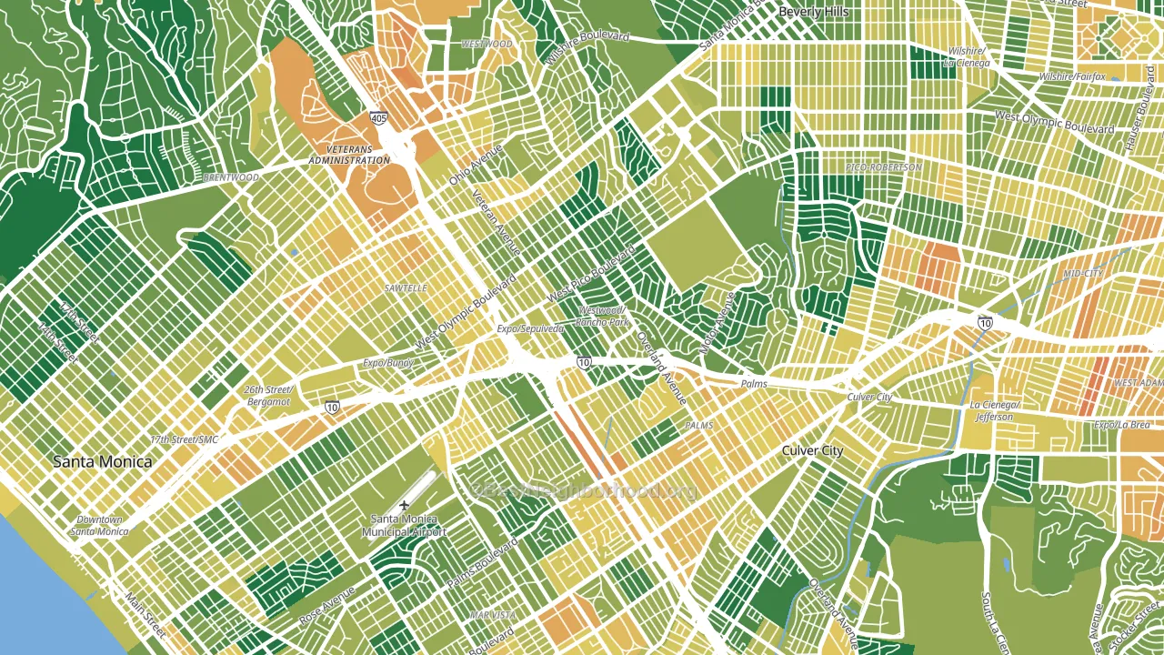90064, CA block-group voter-turnout map