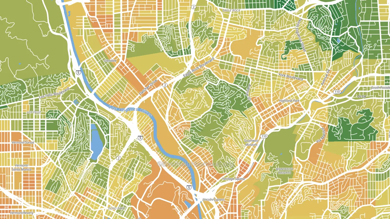 90065, CA block-group voter-turnout map