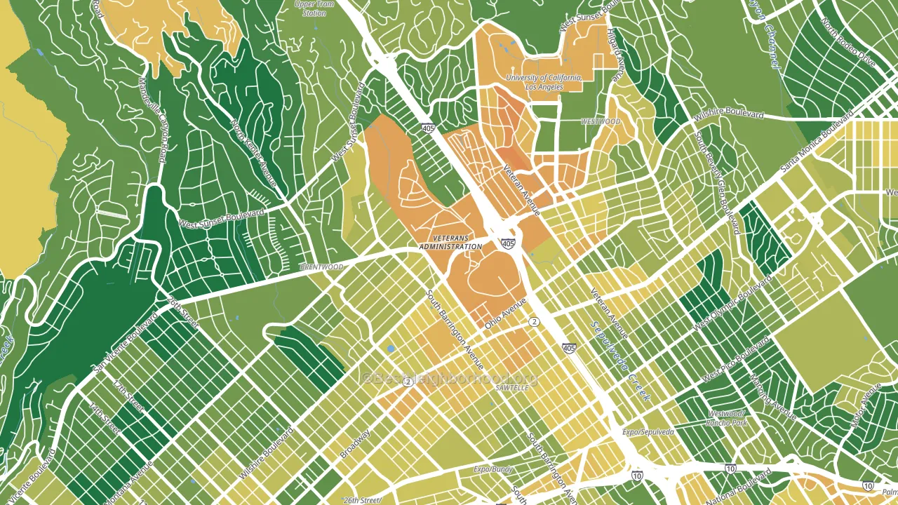 90073, CA block-group voter-turnout map