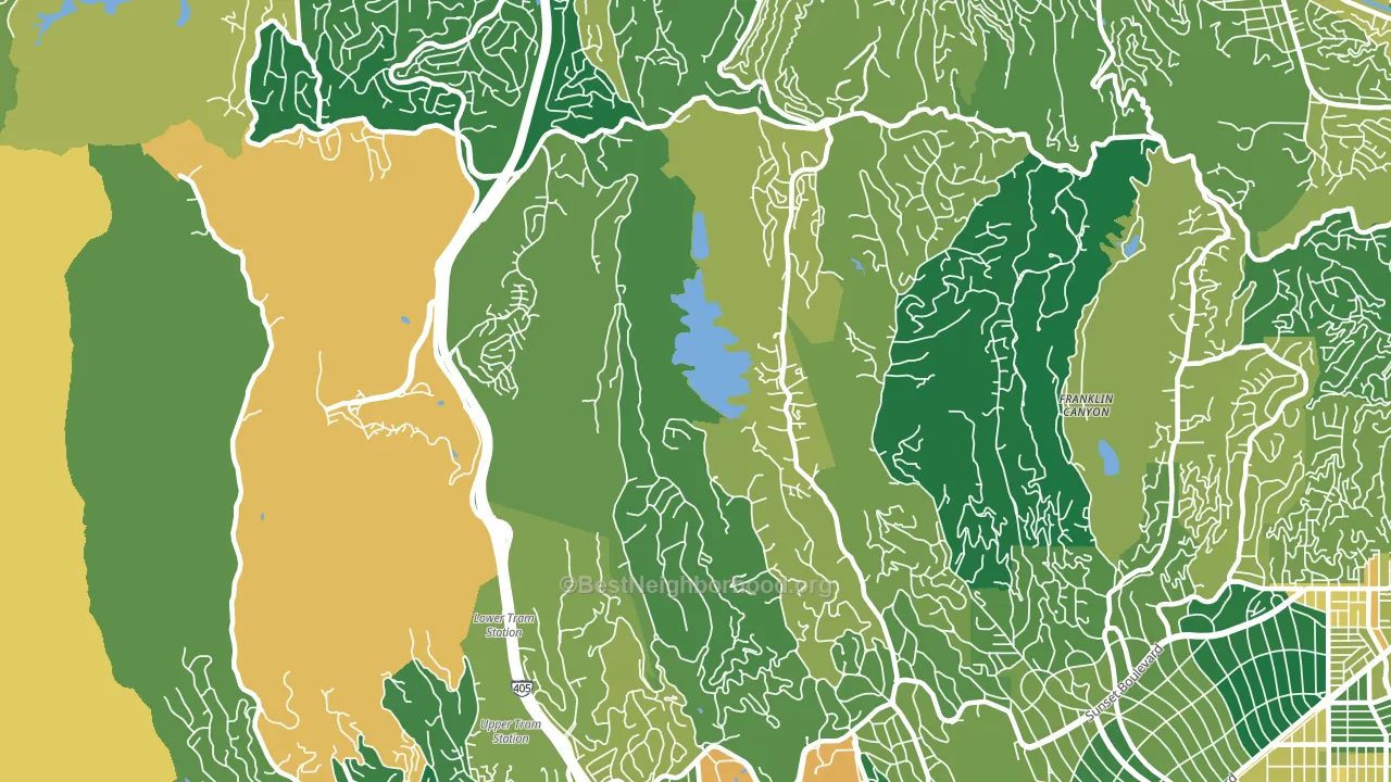90077, CA block-group voter-turnout map