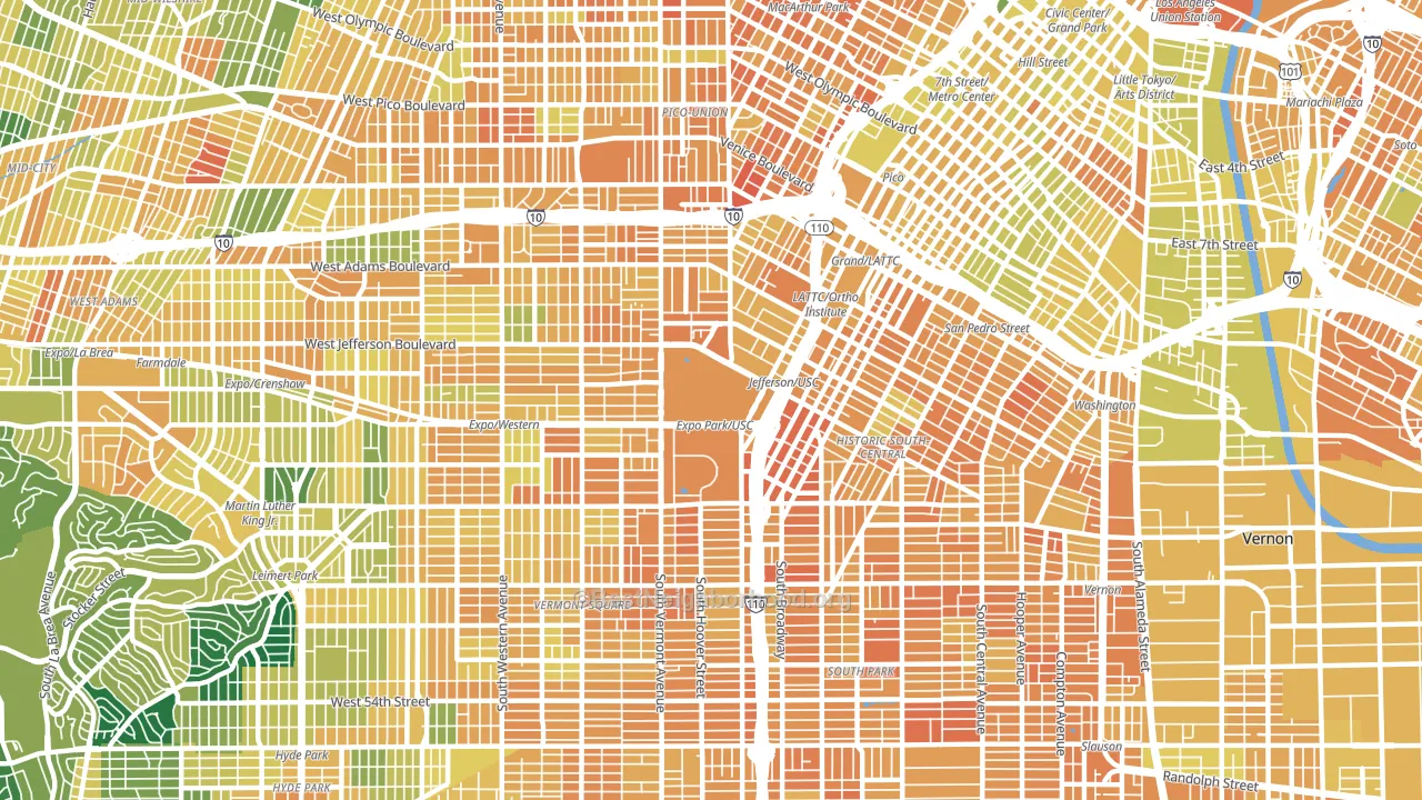 90089, CA block-group voter-turnout map