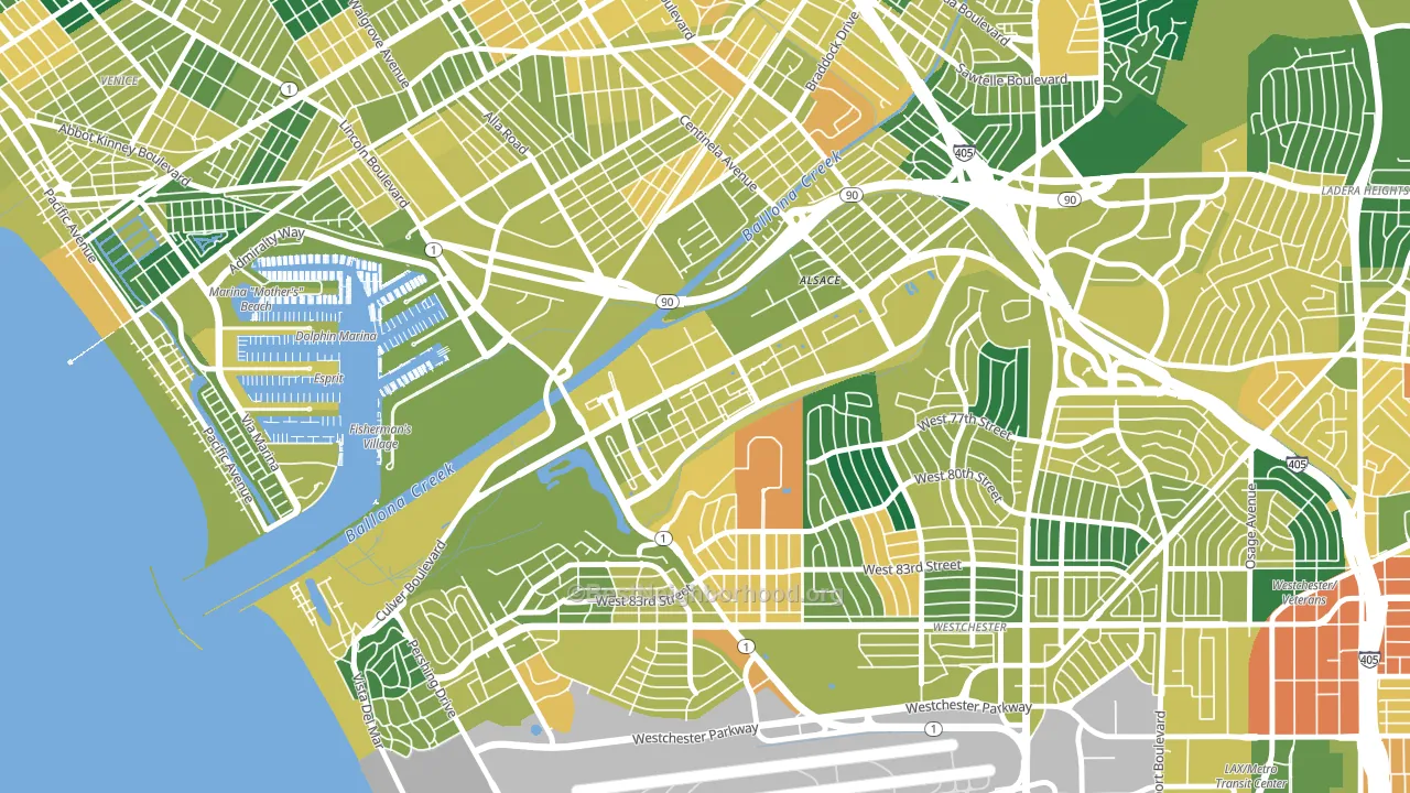 90094, CA block-group voter-turnout map