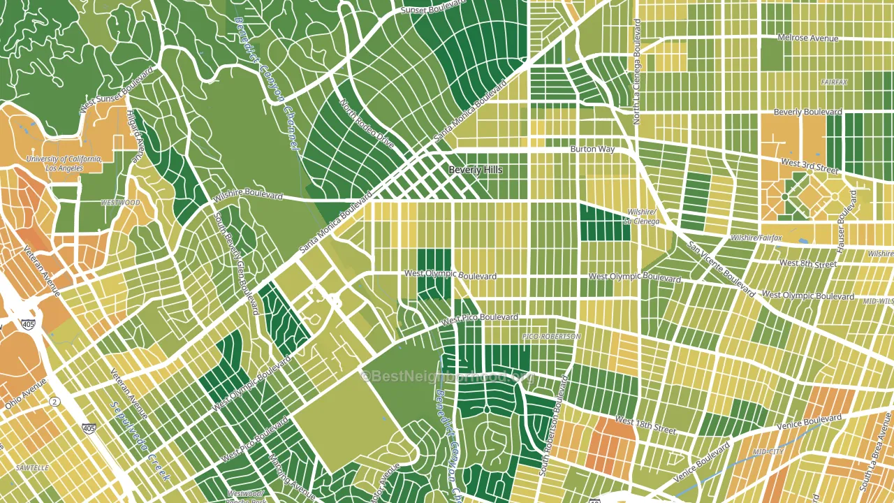 90212, CA block-group voter-turnout map