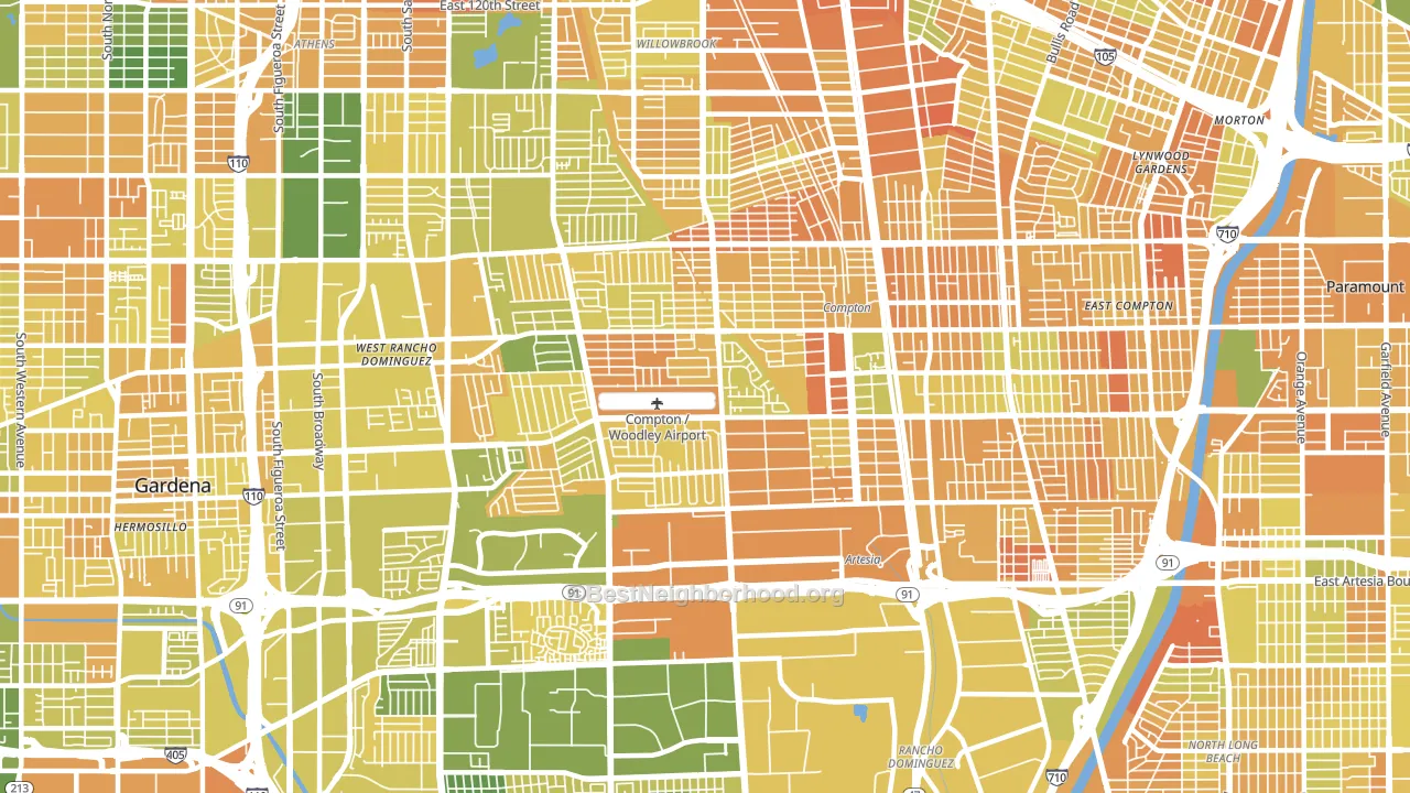 90220, CA block-group voter-turnout map