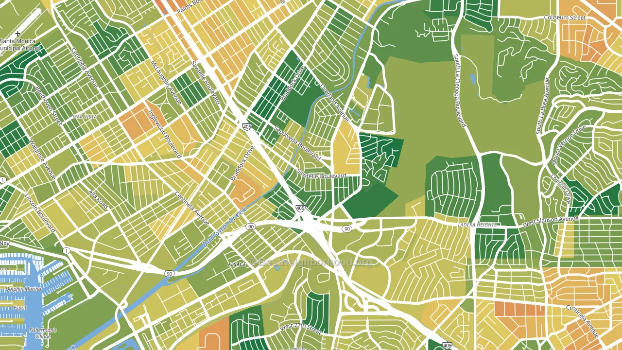 90230, CA block-group voter-turnout map