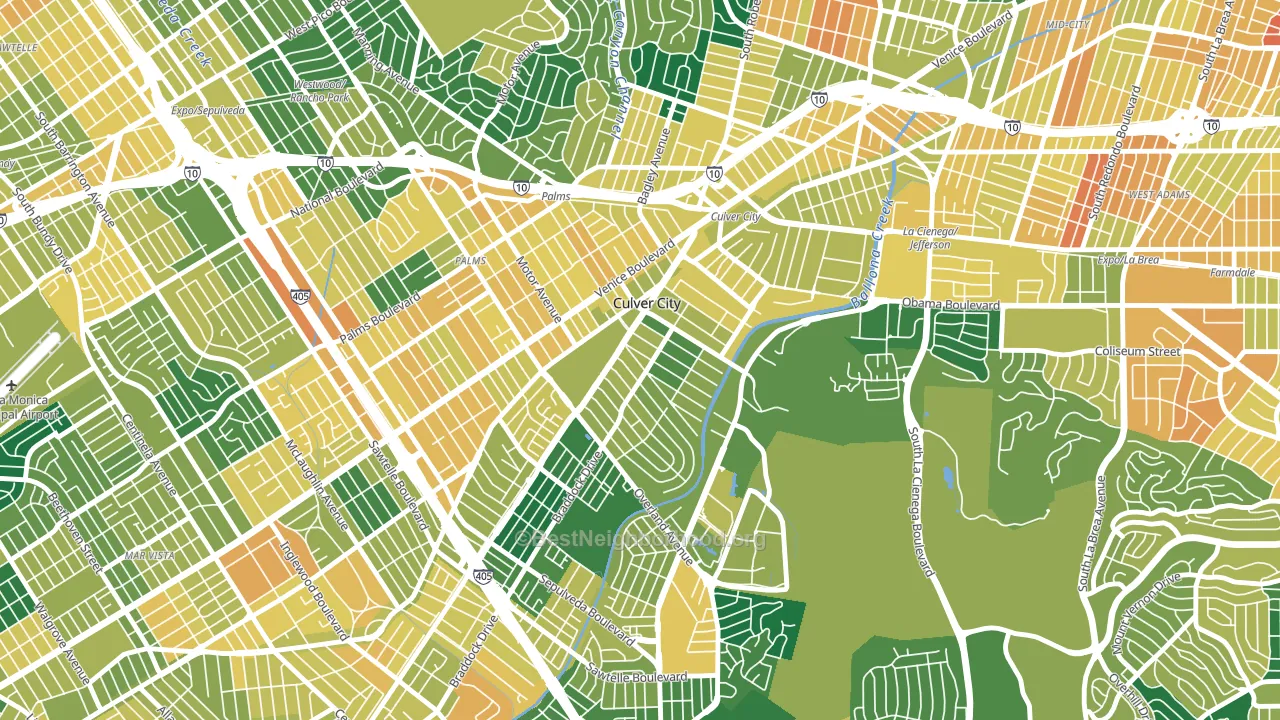 90232, CA block-group voter-turnout map