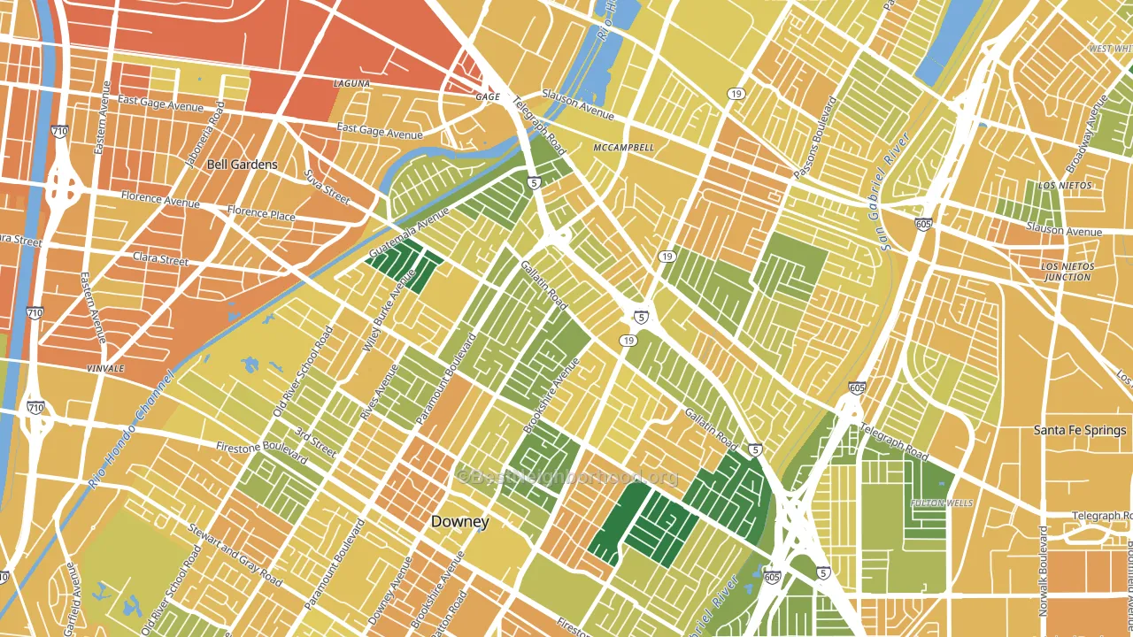 90240, CA block-group voter-turnout map