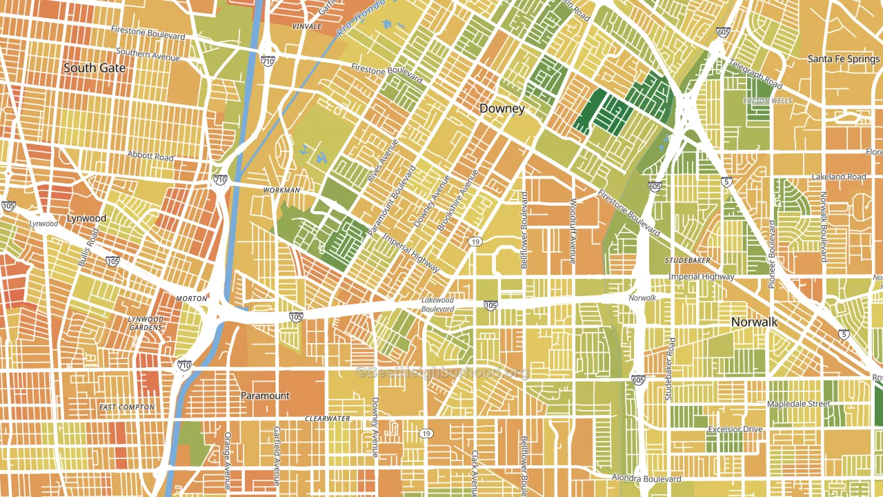 90242, CA block-group voter-turnout map