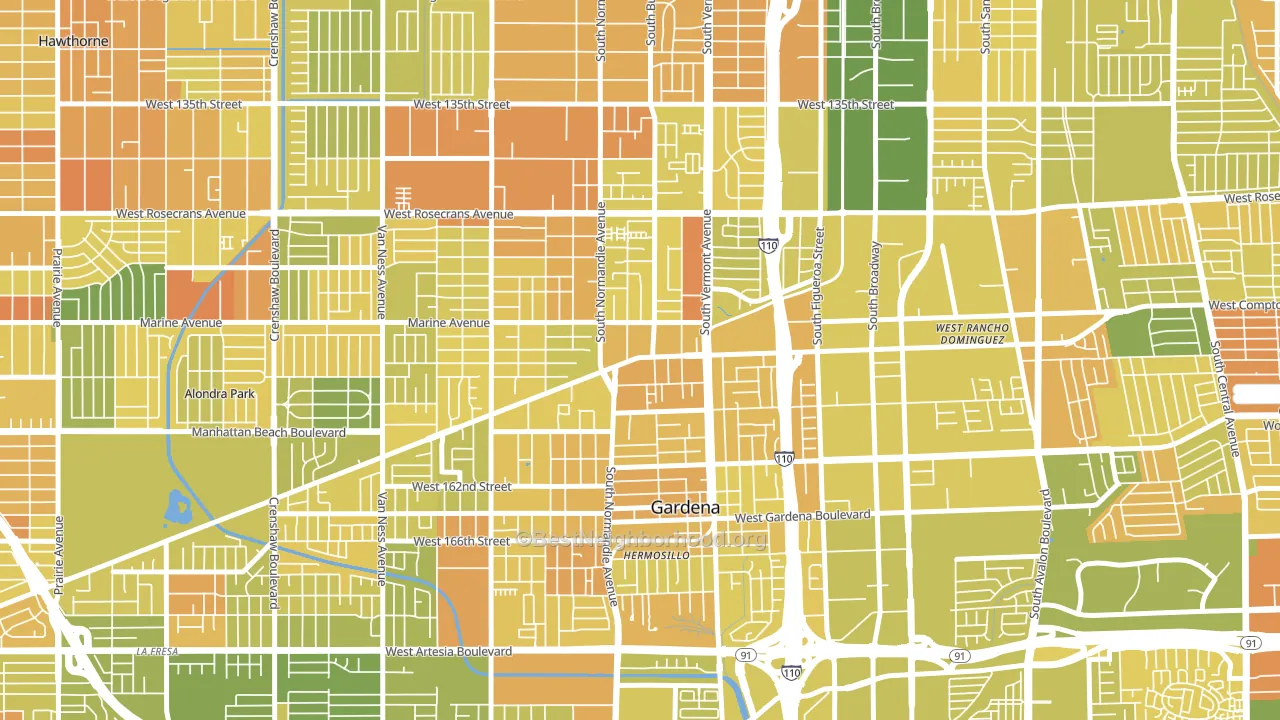 90247, CA block-group voter-turnout map