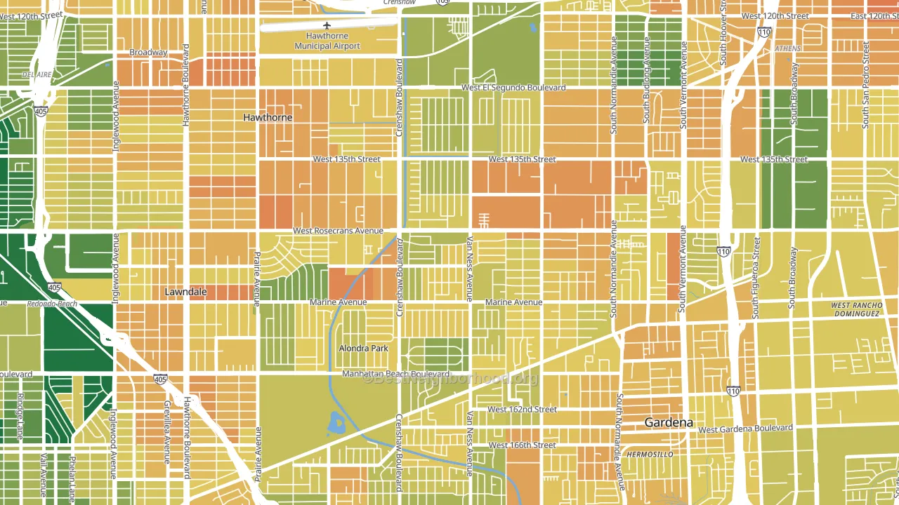 90249, CA block-group voter-turnout map
