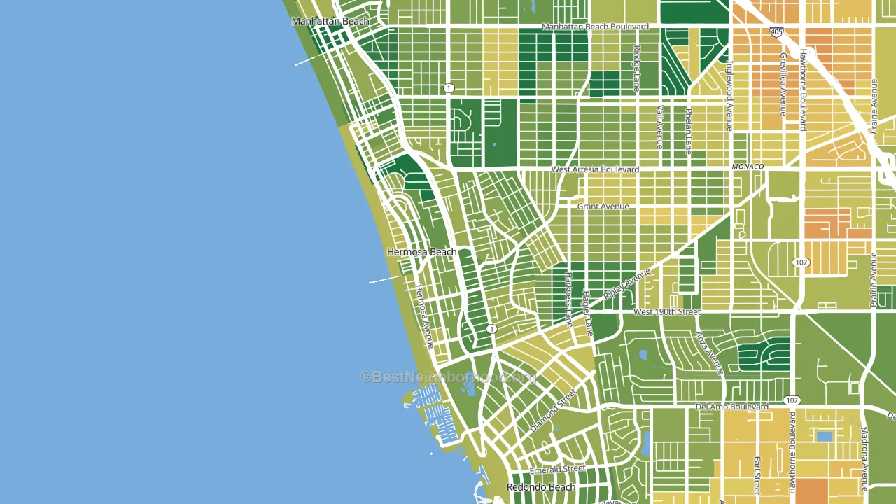 90254, CA block-group voter-turnout map