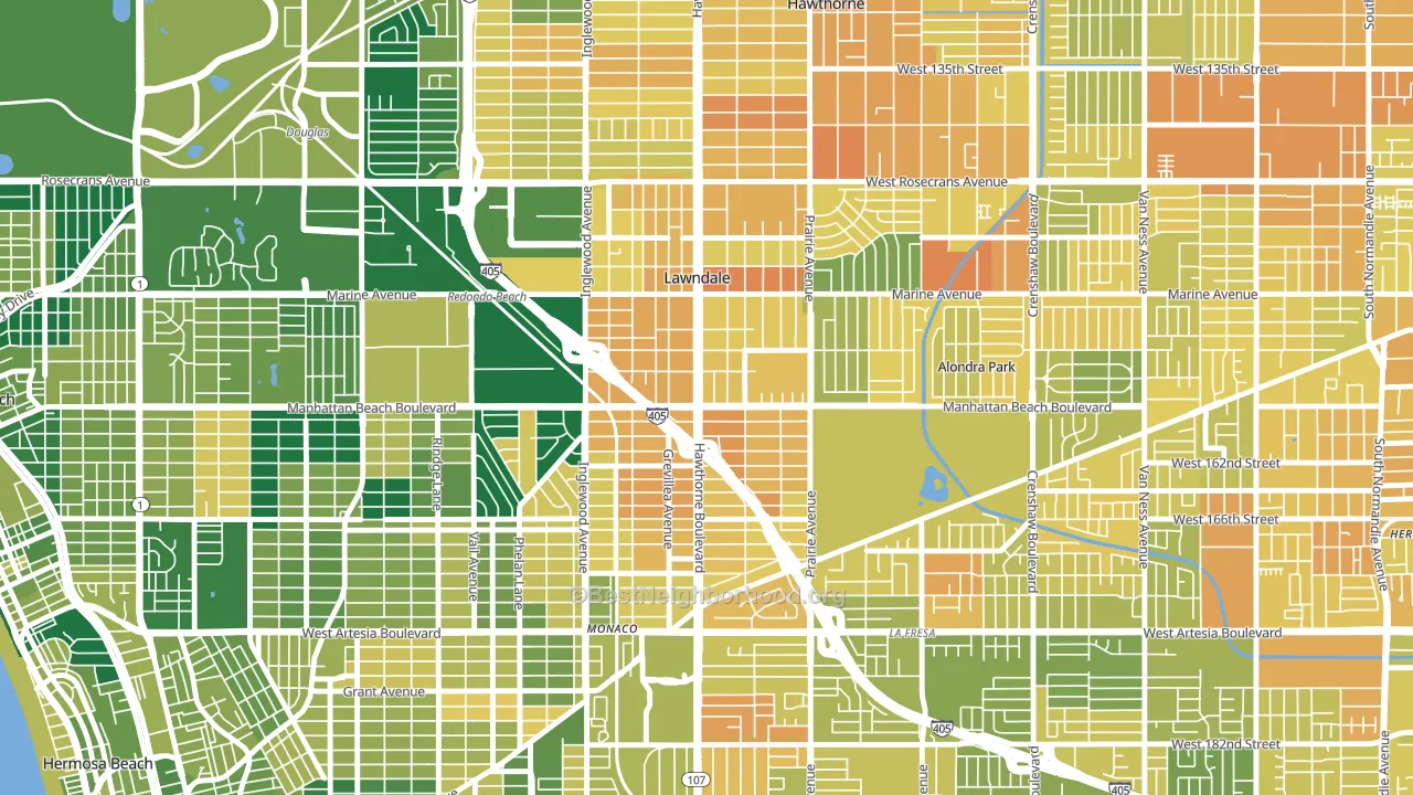 90260, CA block-group voter-turnout map