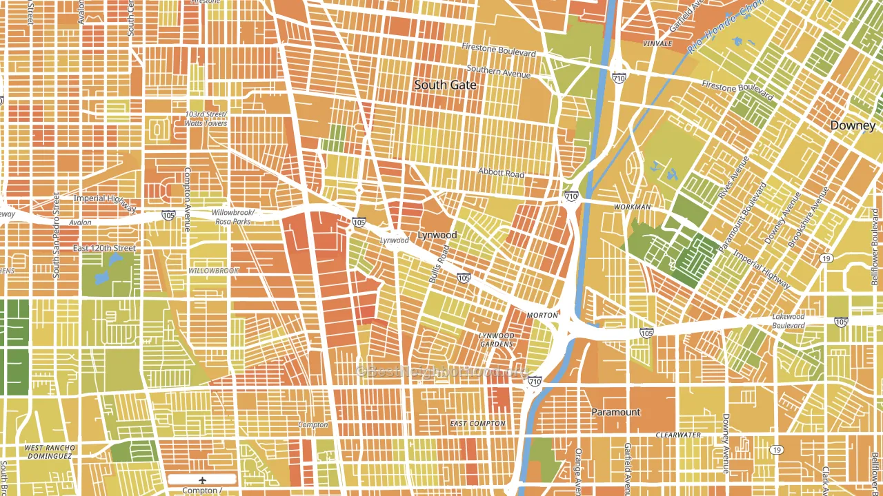 90262, CA block-group voter-turnout map