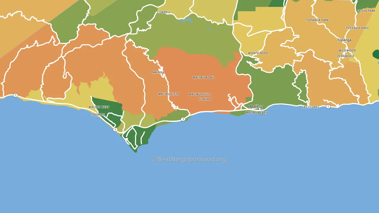 90265, CA block-group voter-turnout map