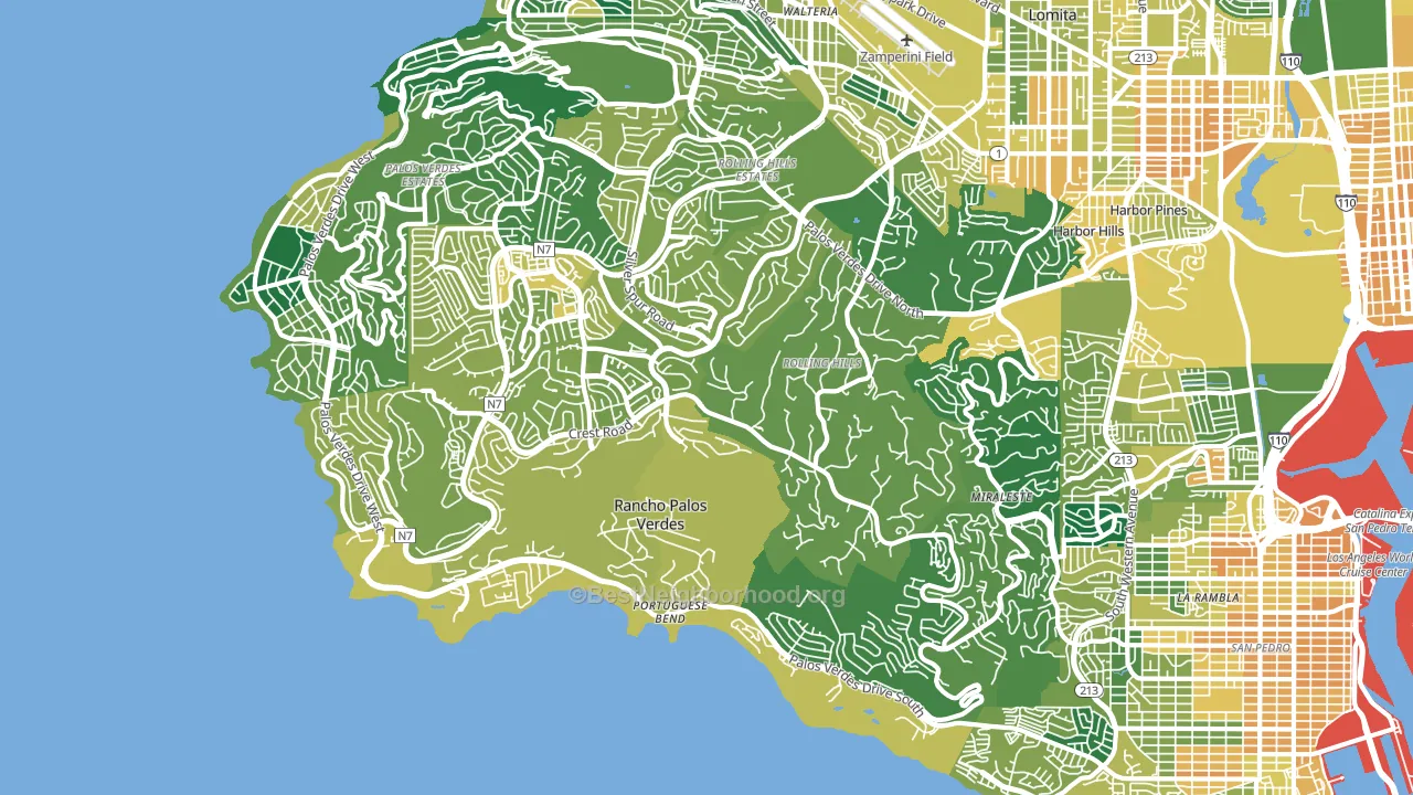 90275, CA block-group voter-turnout map
