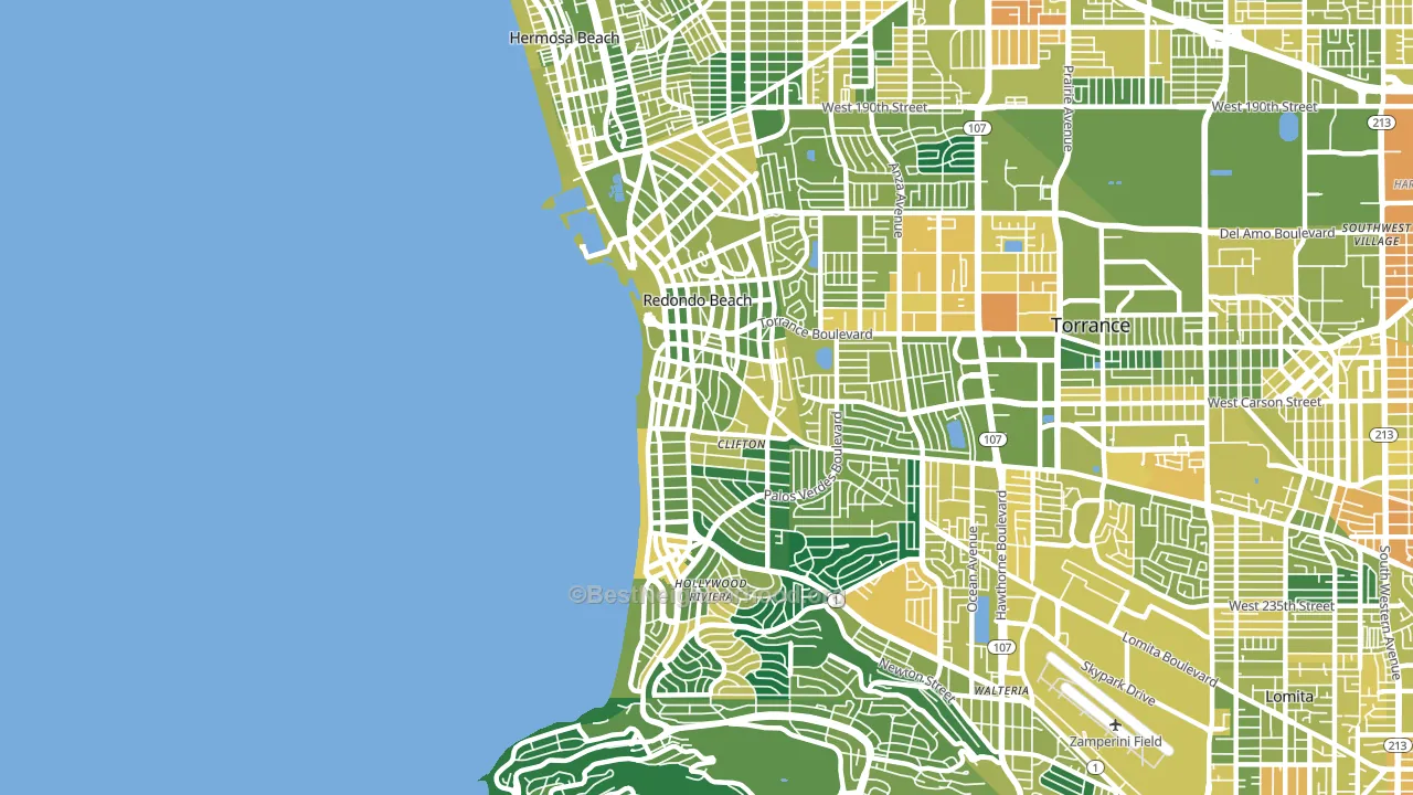 90277, CA block-group voter-turnout map