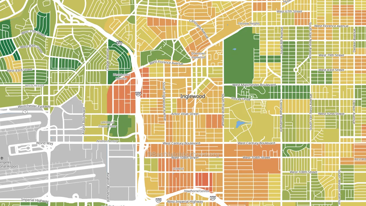90301, CA block-group voter-turnout map
