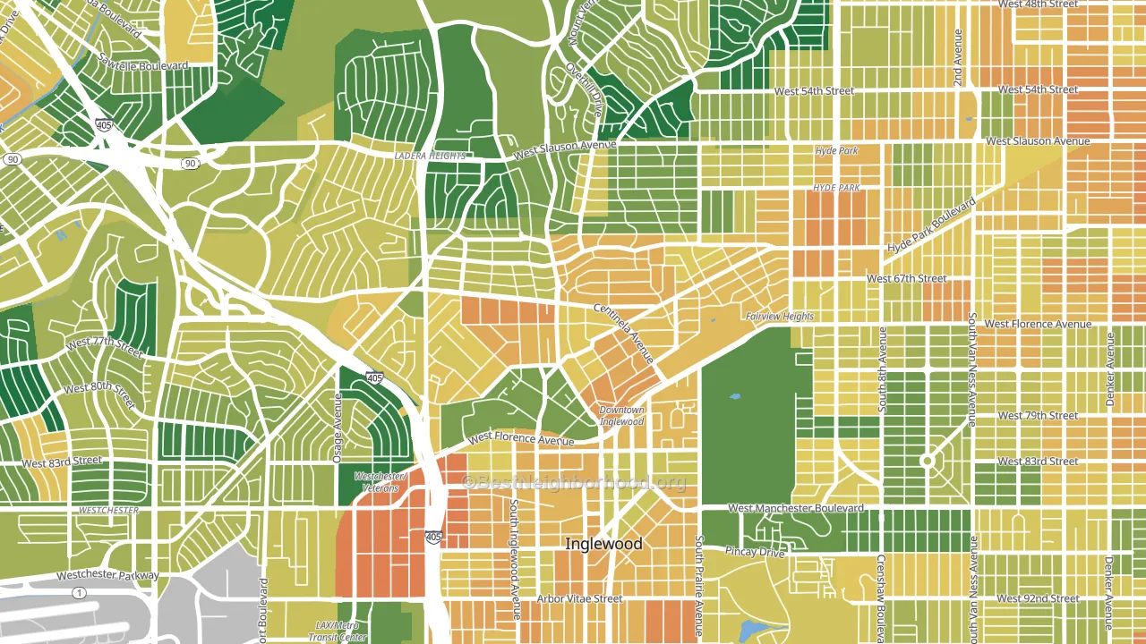 90302, CA block-group voter-turnout map