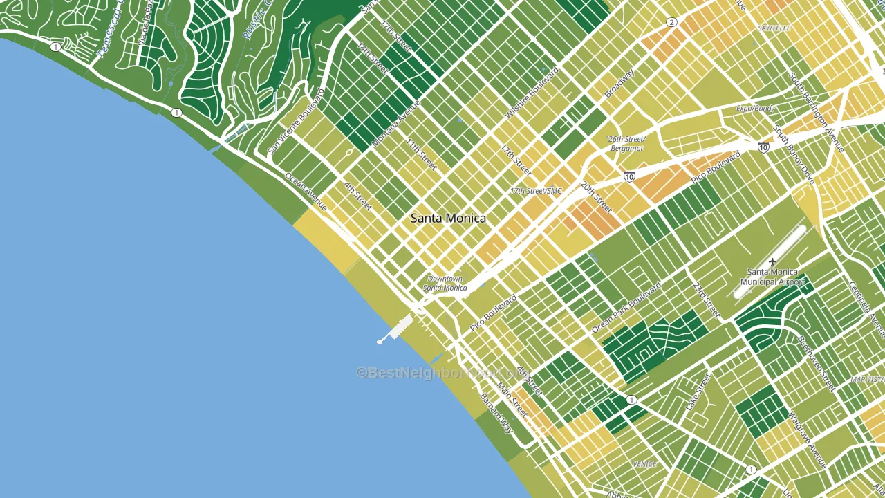 90401, CA block-group voter-turnout map