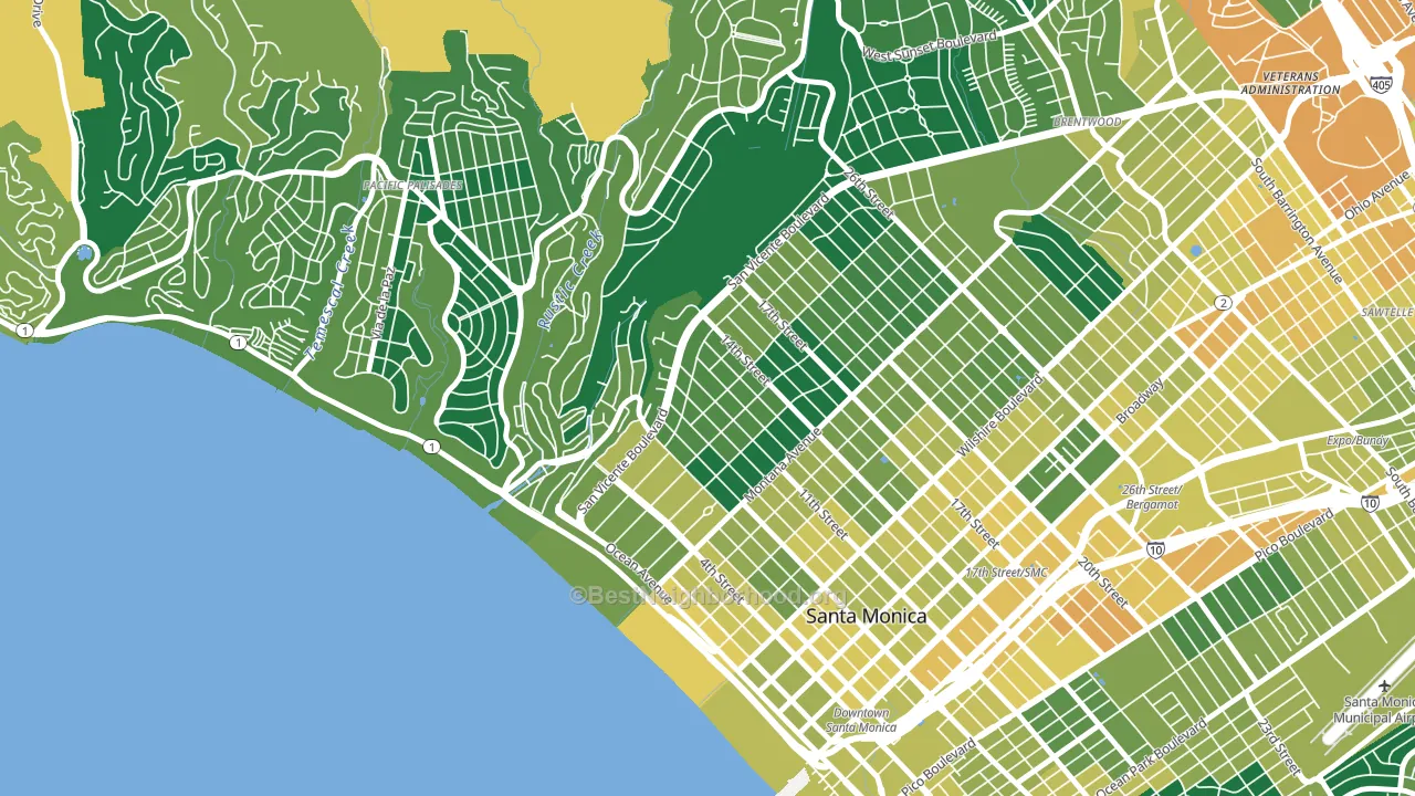 90402, CA block-group voter-turnout map