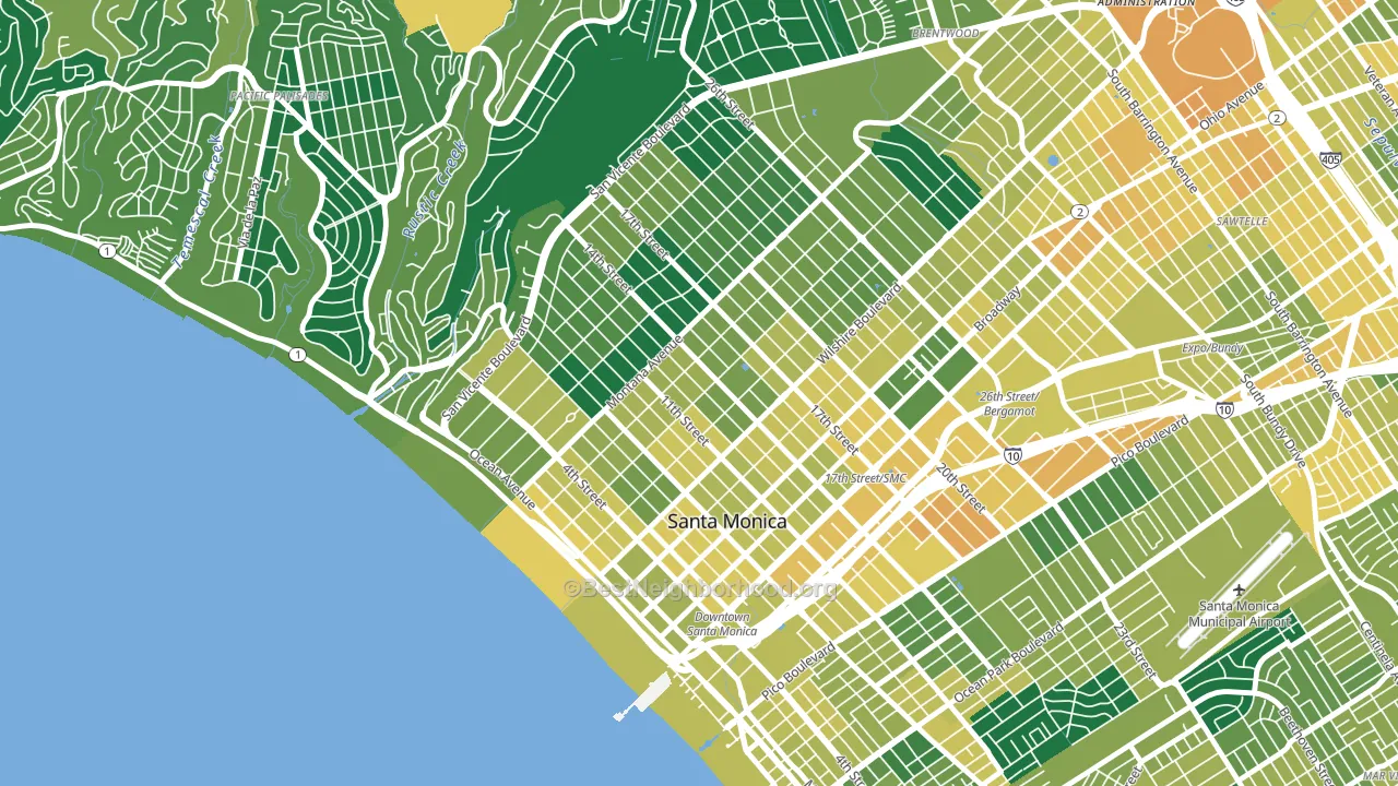 90403, CA block-group voter-turnout map