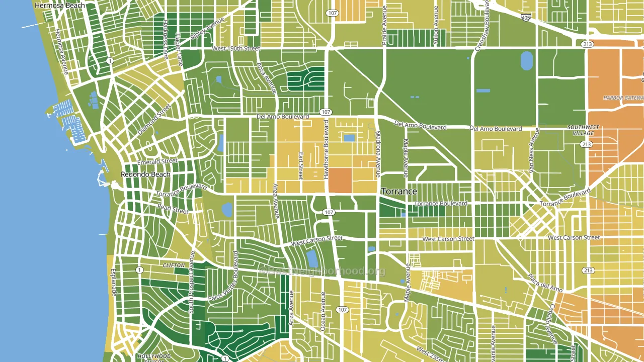 90503, CA block-group voter-turnout map