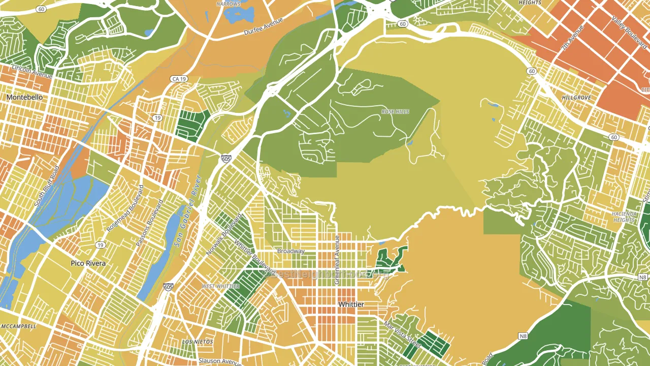 90601, CA block-group voter-turnout map