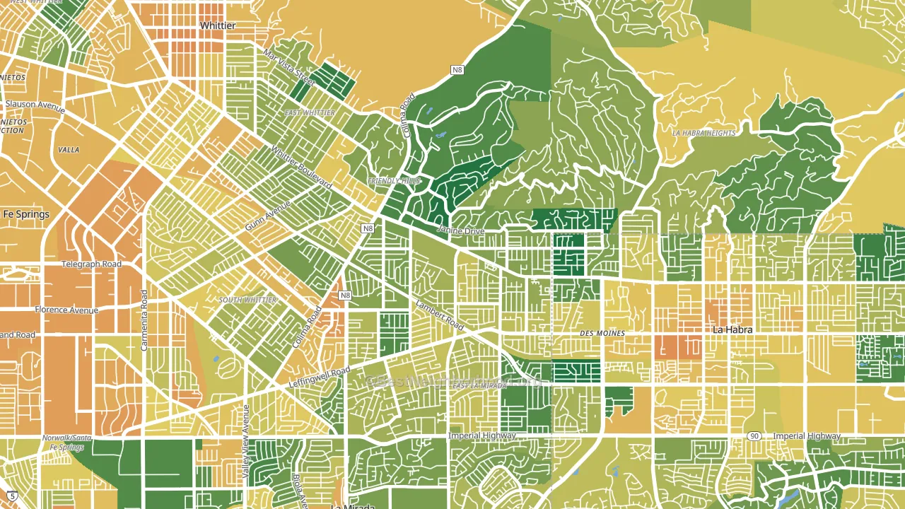 90603, CA block-group voter-turnout map