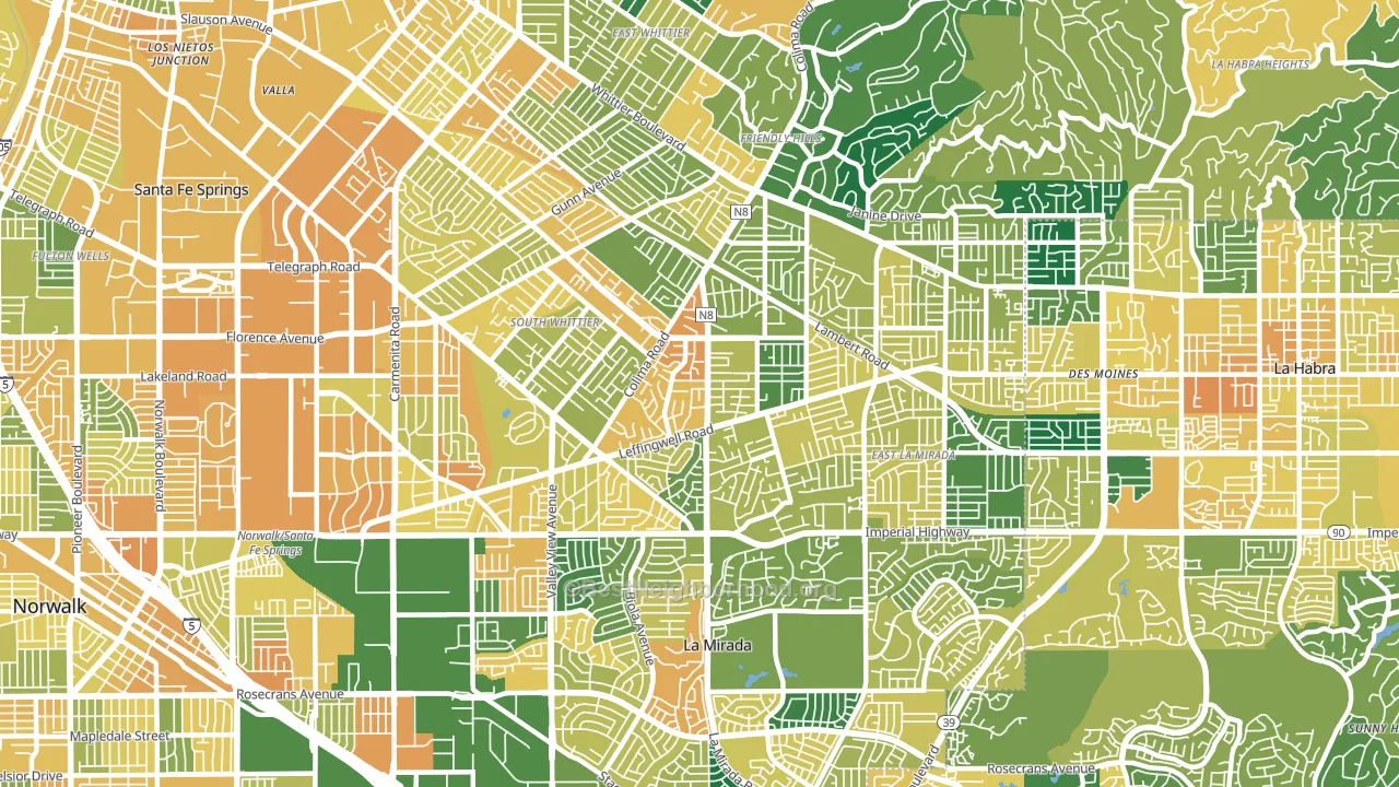 90604, CA block-group voter-turnout map