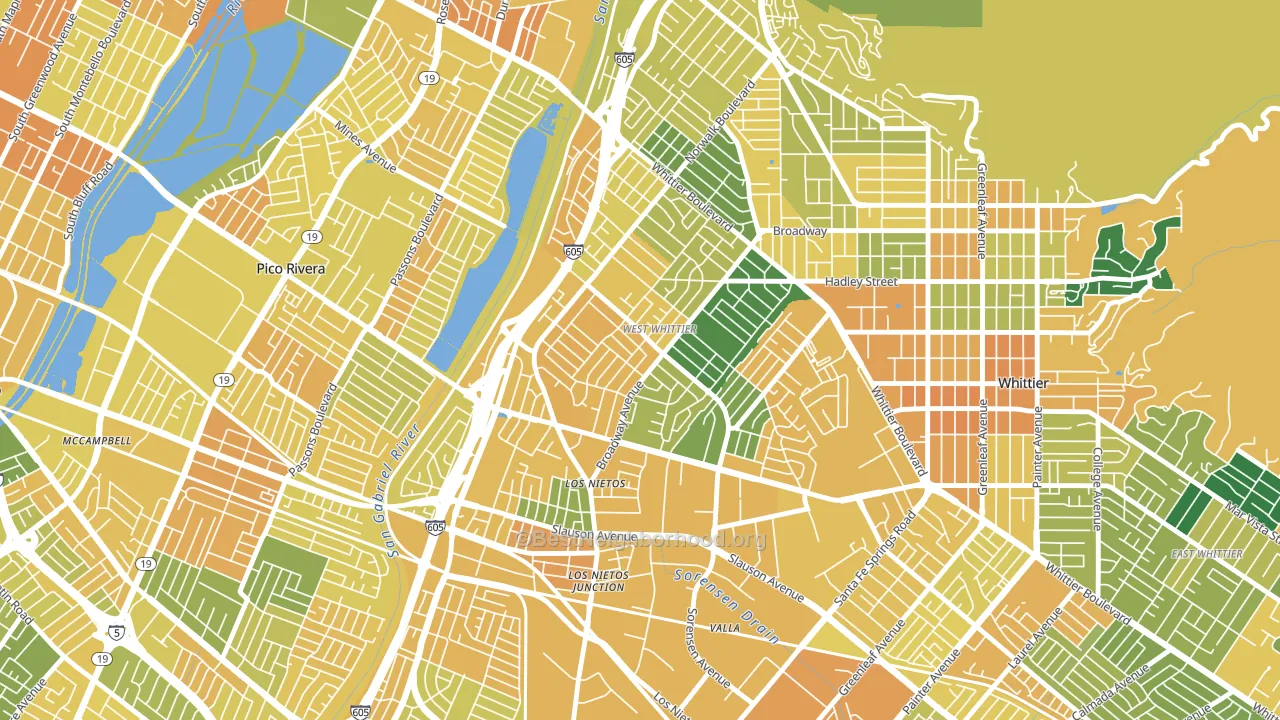 90606, CA block-group voter-turnout map
