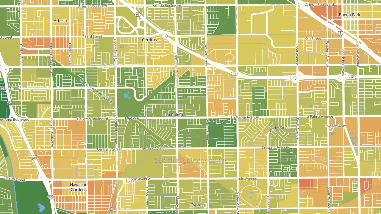 90623, CA block-group voter-turnout map