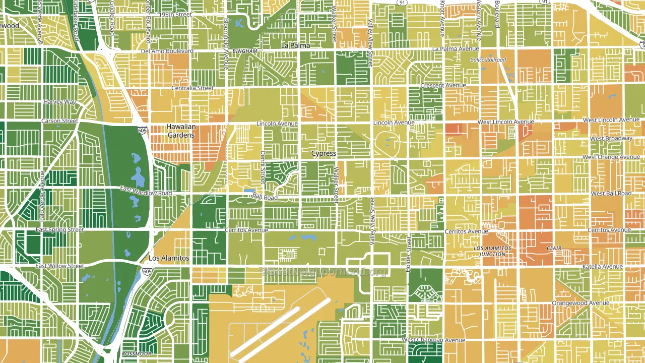 90630, CA block-group voter-turnout map