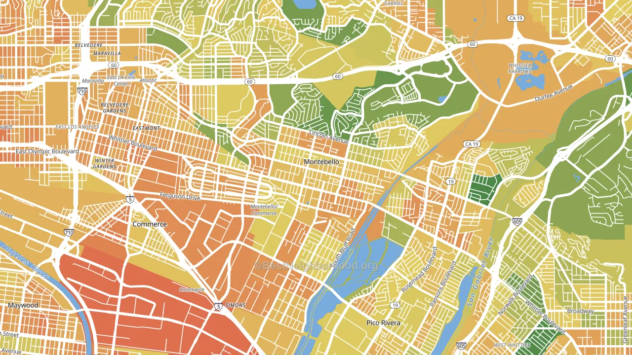 90640, CA block-group voter-turnout map