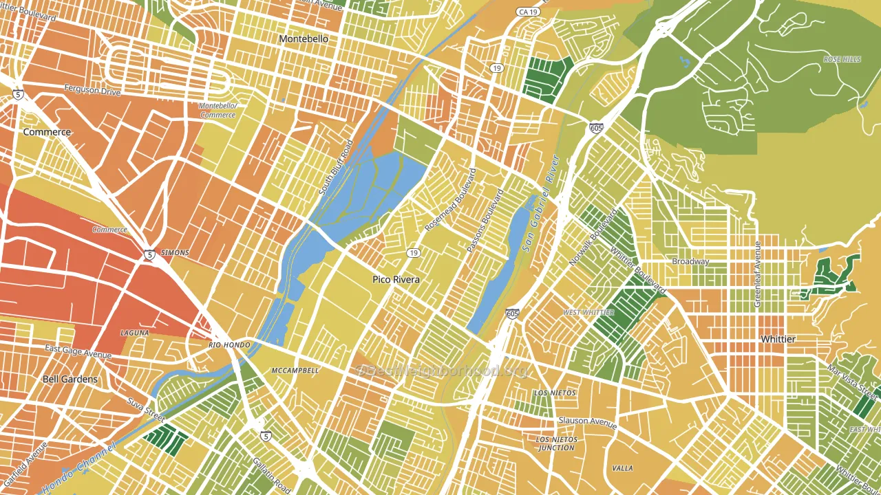 90660, CA block-group voter-turnout map