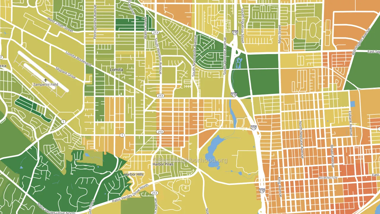 90710, CA block-group voter-turnout map