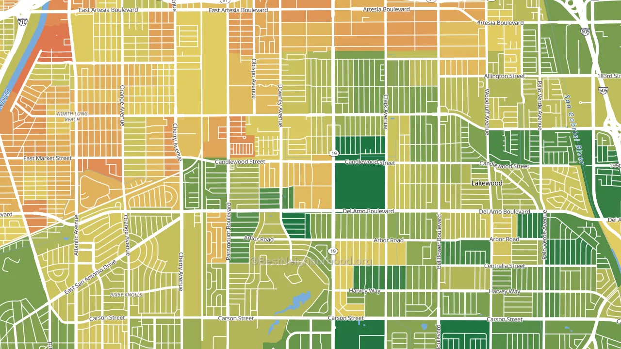 90712, CA block-group voter-turnout map