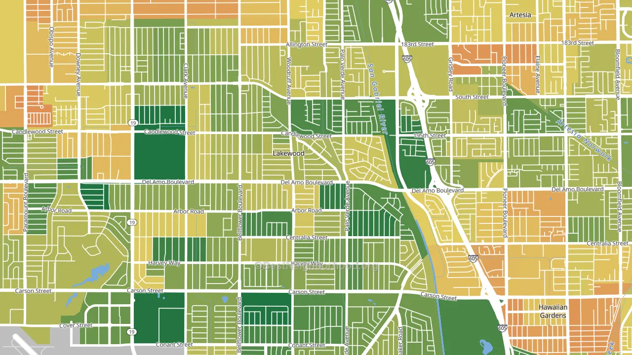 90713, CA block-group voter-turnout map