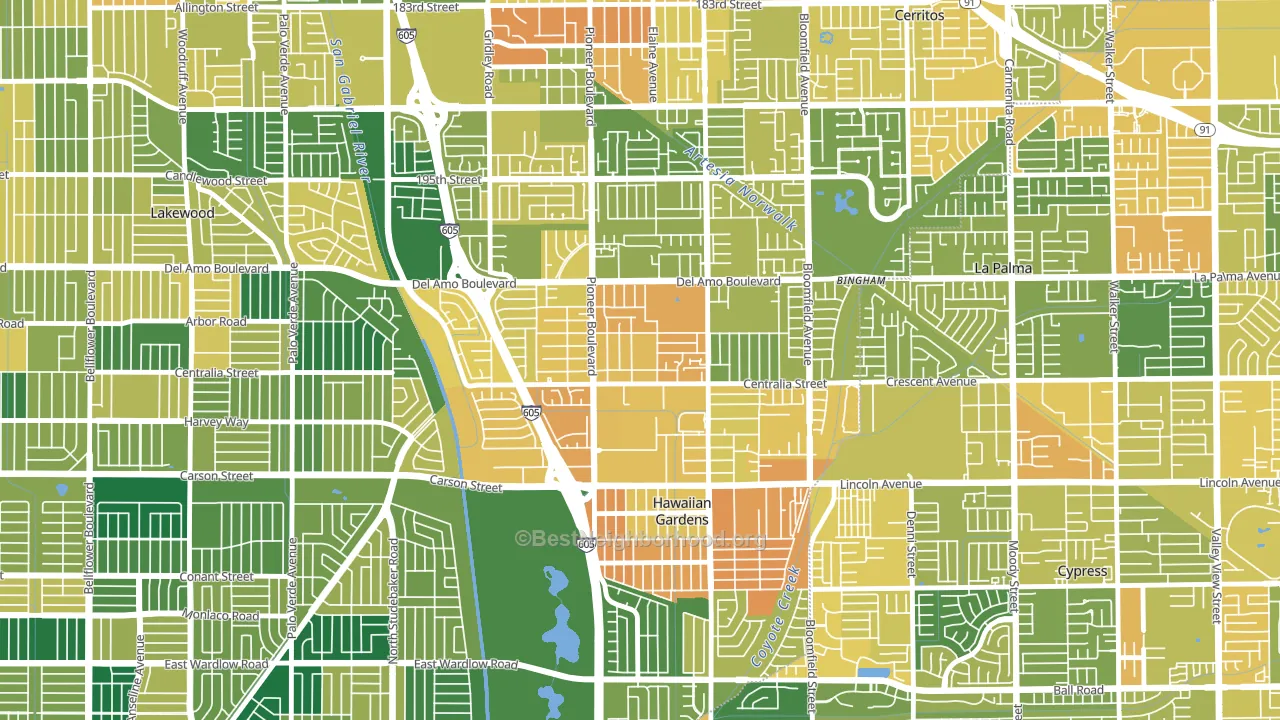 90715, CA block-group voter-turnout map