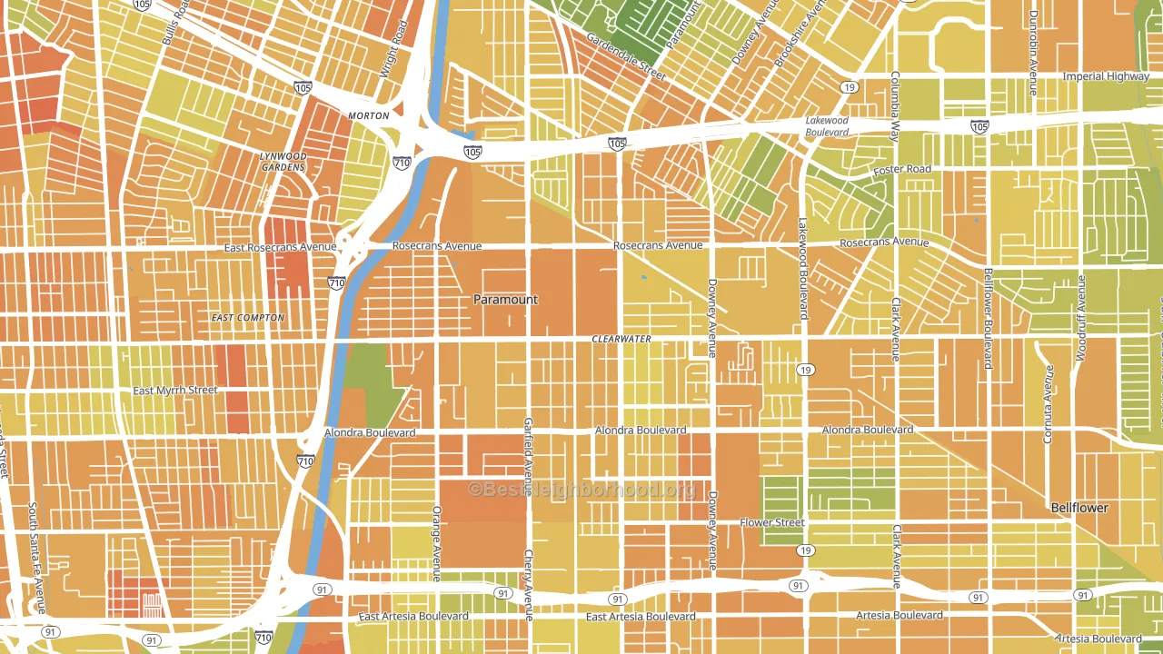 90723, CA block-group voter-turnout map