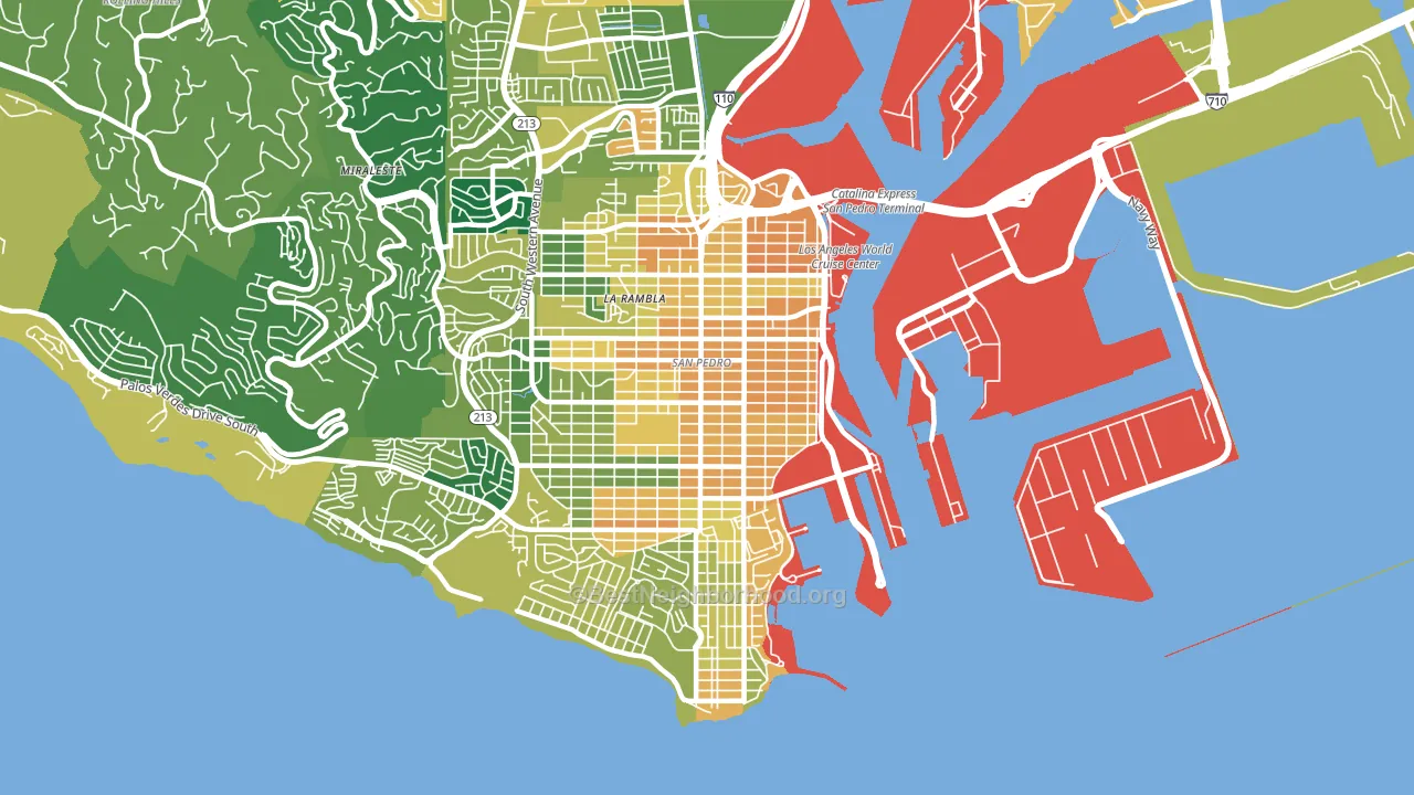 90731, CA block-group voter-turnout map