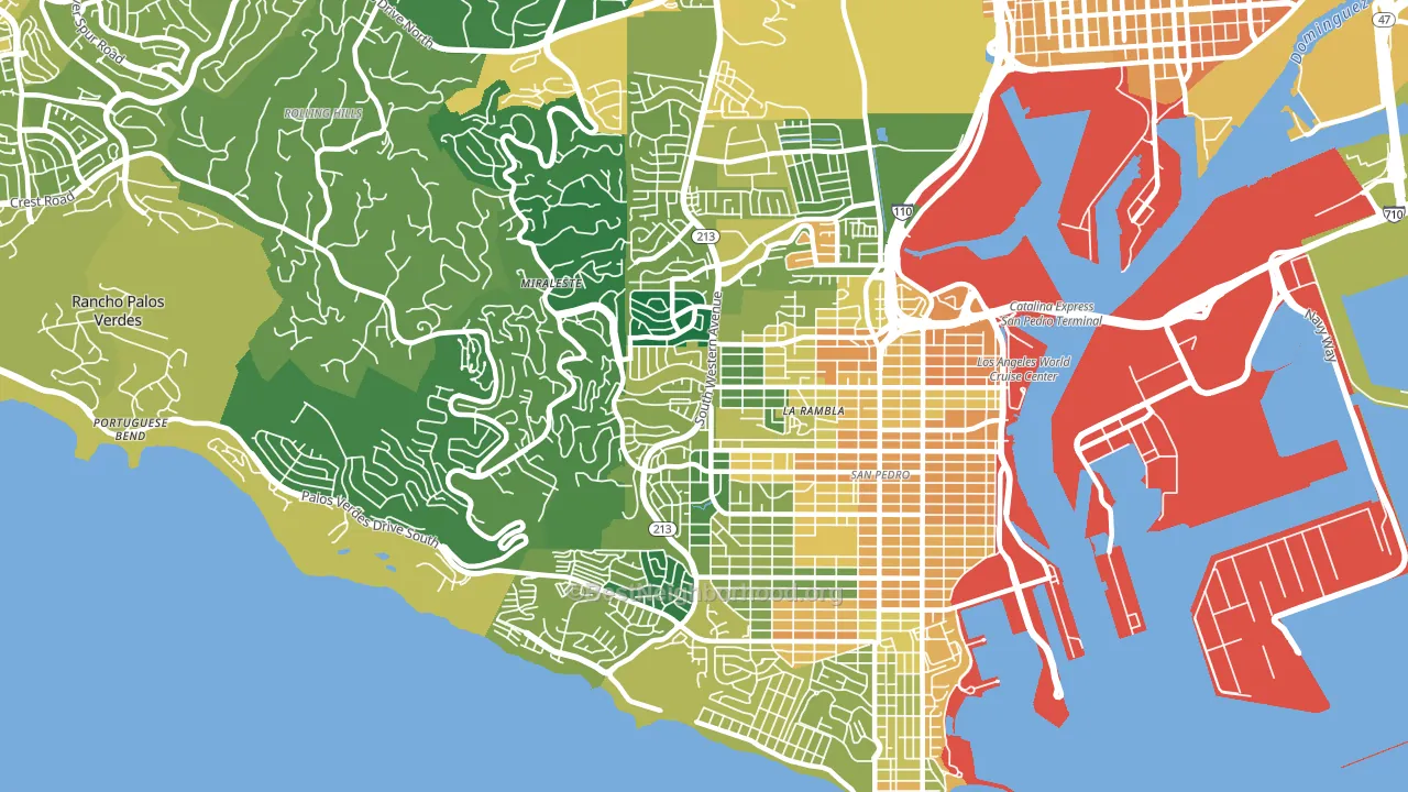 90732, CA block-group voter-turnout map