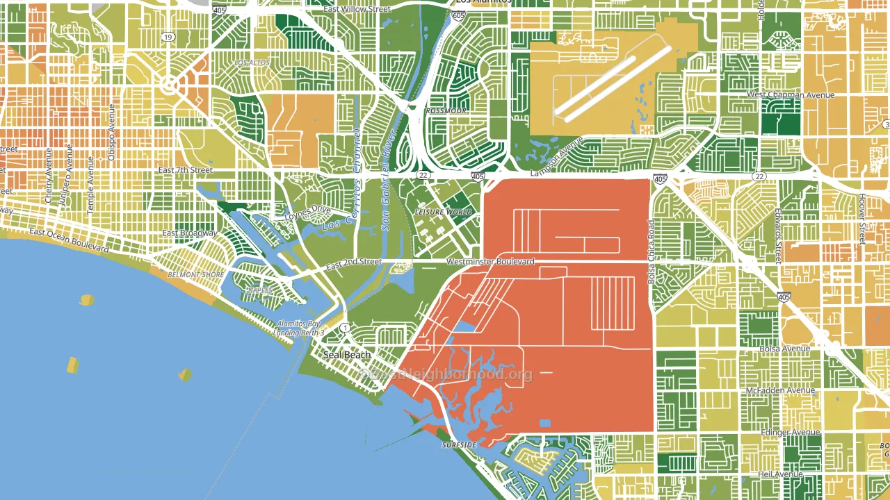 90740, CA block-group voter-turnout map
